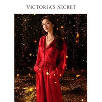 维密 缎面宽松家居服红色睡衣女套装
