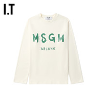 IT MSGM女装圆领长袖T恤青春活力logo印花内搭上衣M51798AN