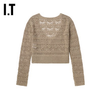 IT IRO女装深V领钩针针织开衫复古时髦镂空织外套LEYLAEXM