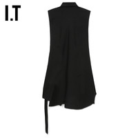 IT Ann Demeulemeester女装中长款无袖衬衫不对称上衣45F22AM