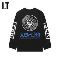 IT WIND AND SEA男装长袖T恤潮酷复古字母图案印花上衣242204