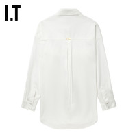 IT Aje.女装纯色长袖衬衫简约通勤翻领直排扣衬衣AW1179XN