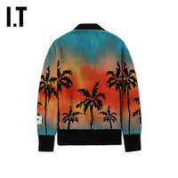 IT MSGM童装针织开衫复古时尚棕榈树图案晕色毛衣外套A240XM