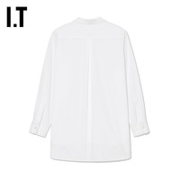 IT PortsPURE女装纯色长袖衬衫时尚简约刺绣布贴装饰B01237XM