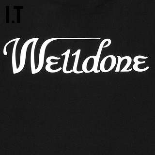 IT We11Done女装圆领短袖T恤基础日常logo印花纯色9930BKXG
