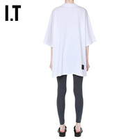 IT We11Done女装短袖T恤时尚简约大logo印花纯色宽松半袖539UWHXG