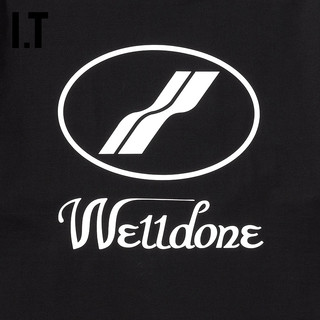 IT We11Done女装圆领短袖T恤基础日常logo印花纯色9930BKXG
