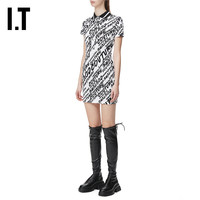 IT VERSACE JEANS COUTURE女装polo领短袖连衣裙活力短裙975E8XJ
