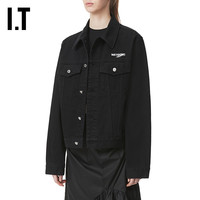 IT We11Done女装牛仔夹克个性帅气logo印花排扣宽松外套318UBKXJ