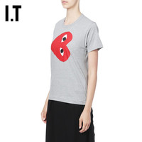 IT CDG PLAY COMME des GARCONS女装短袖T恤潮牌爱心LOGO印花63XD