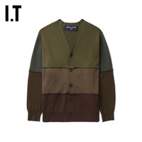 IT CDG COMME des GARÇONS HOMME男装羊毛拼色针织开衫复古质感