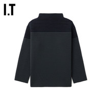 IT CFCL男装小立领条纹针织衫时尚质感拼色毛衣MKF120MM