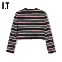 IT CALVIN LUO女装短款条纹针织开衫时尚气质针织外套042BFXM