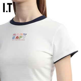 IT BAPY女装合身短袖T恤青春时尚撞色拼接短款内搭TE1221XM
