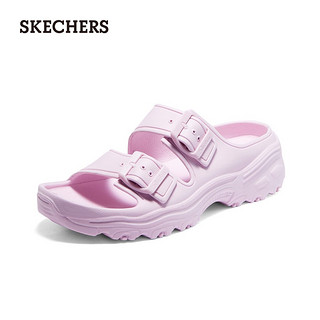 斯凯奇（Skechers）泡泡鞋夏季休闲沙滩鞋凉鞋女鞋厚底舒适软底运动拖鞋女111246 紫丁香色/LIL 40