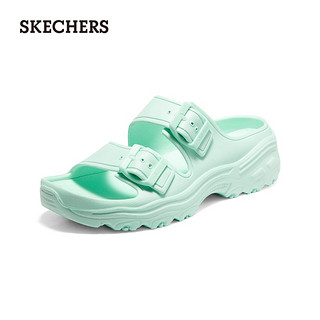 斯凯奇（Skechers）泡泡鞋夏季休闲沙滩鞋凉鞋女鞋厚底舒适软底运动拖鞋女111246 薄荷色/MNT 36