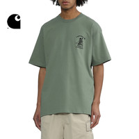  carhartt WIP 卡通风欢乐小鱼图案刺绣 男士短袖T恤  GRD/绿色，WHB/白色，BKA/黑色，BWX/咖啡色 S，M，L，XL，XXL