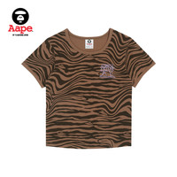 Aape女装春夏字母印花斑马纹迷彩短袖T恤0937XXI