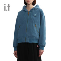 it fingercroxx女装拉链连帽外套休闲秋冬bigfoot装饰00242XL