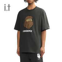 it fingercroxx男装短袖T恤2024夏季时尚日常宽松半袖00406XM