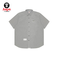 Aape男装春夏猿颜迷彩徽章字母刺绣休闲简约短袖衬衫8473XXM