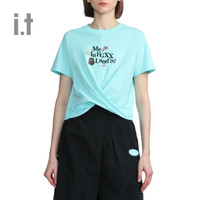 it fingercroxx女装短袖T恤春夏时髦下摆交叉设计21120XI