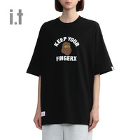 it fingercroxx女装半袖上衣2024春夏时尚随性宽松T恤00428XM