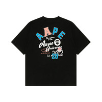 Aape女装春夏猿颜徽章字母印花休闲简约短袖T恤1517XXM