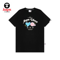 Aape女装春夏猿颜星球闪片印花休闲宽松长款短袖T恤1525XXM