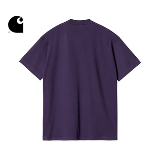  carhartt WIP 卡通风LOGO字母图案印花 男士短袖T恤  XS，S，M，L，XL，XXL PPX/紫色，WHX/白色