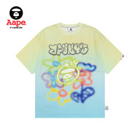 Aape女装春夏猿颜图案印花撞色渐变潮流休闲短袖T恤1516XXM