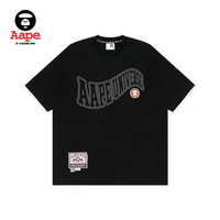 Aape春夏篮球猿颜徽章字母刺绣休闲宽松街头潮流短袖T恤1476XXM