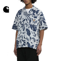Carhartt WIP衬衫男装春季经典LOGO标签口袋棕榈叶图案印花短袖
