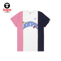 Aape女装春夏猿颜多色笑脸小熊撞色圆领长款T恤0955XXI