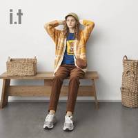 it :CHOCOOLATE女装针织开衫冬季甜美时尚格纹外套4647X