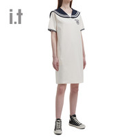 it :CHOCOOLATE女装海军领短袖连衣裙2024夏季可爱少女1832XS