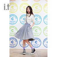 it :CHOCOOLATE女装单肩背带裙休闲秋青春学院风百褶裙9546