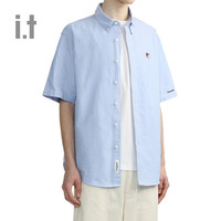 it :CHOCOOLATE男装宽松短袖衬衫2024夏季简约通勤款8373XSM