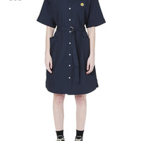 it :CHOCOOLATE女装短袖连衣裙纯色夏季衬衫裙搭配腰带裙 2582XUG