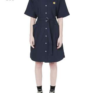 it :CHOCOOLATE女装短袖连衣裙纯色夏季衬衫裙搭配腰带裙 2582XUG