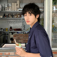 it :CHOCOOLATE男装纯色短袖衬衫2024夏季青春少年感8381XSM