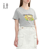 it :CHOCOOLATE女装合身短袖T恤2024夏季可爱少女印花1861XUM