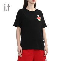 it :CHOCOOLATE女装圆领短袖T恤2024夏季可爱青春半袖1863XUM