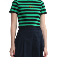 it :CHOCOOLATE女装合身条纹短袖T恤休闲夏季简约时尚1809XUK