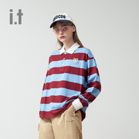it :CHOCOOLATE女装长袖T恤春季文艺甜美条纹上衣1687XSI