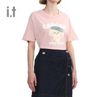 it :CHOCOOLATE女装圆领短袖T恤2024夏季可爱甜美半袖1862XUM