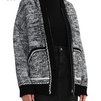 it b+ab女装连帽拉链针织开衫休闲冬季时髦复古毛衣外套F403A