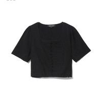 it tout a coup女装短袖衬衫春季简约法式方领上衣0104S2