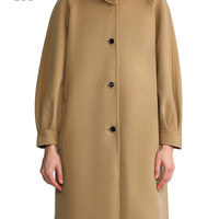 it b+ab女装毛呢大衣冬季简约复古知性系扣长外套1280IH