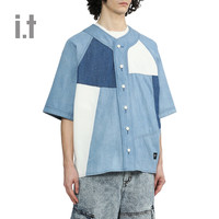 it 5cm/FIVECM男装宽松牛仔短袖衬衫2024夏季活力型男8305U4M